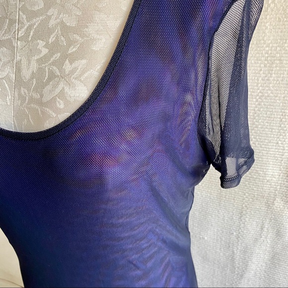 Moschino 90s OS Fishnet Mesh Gothic Punk Dress - Picture 3 of 10